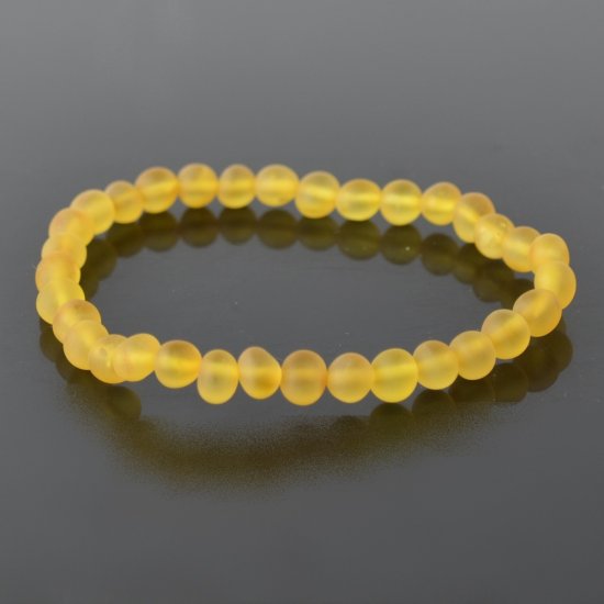 Raw amber beads bracelet Dark yellow